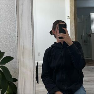 Women’s Soft Black Zip Up